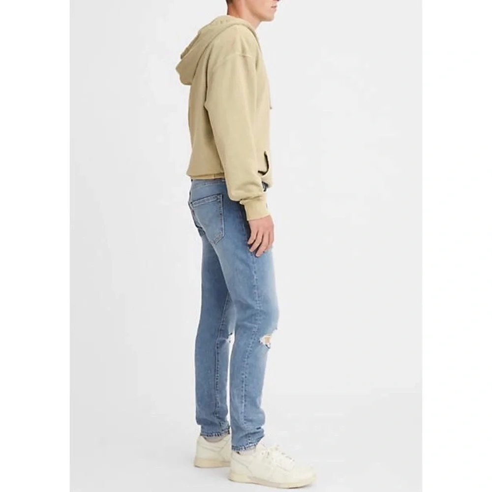 Levi’s 512 Perfect Medium Wash Factory Distressed High Rise Slim Tapered Jeans